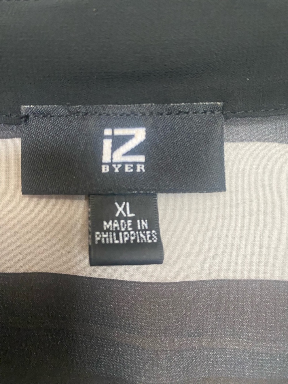 Iz Byer Black and White Striped Blouse - Picture 2 of 3